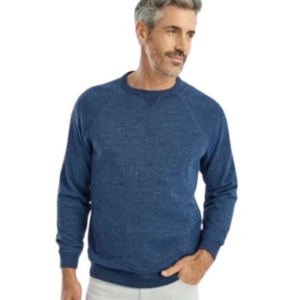 Johnnie-O Chilton Weather Resistant Merino Wool Blend‎ Crewneck Sweater Men's L